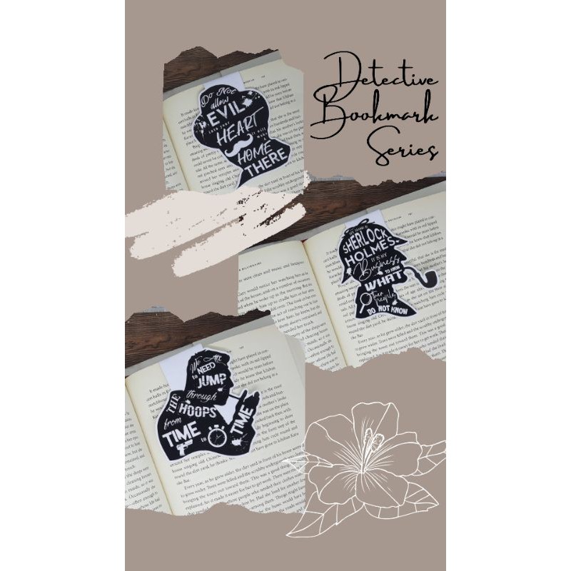 

detective series bookmark pembatas buku magnet sherlock holmes cormoran strikes hercule poirot