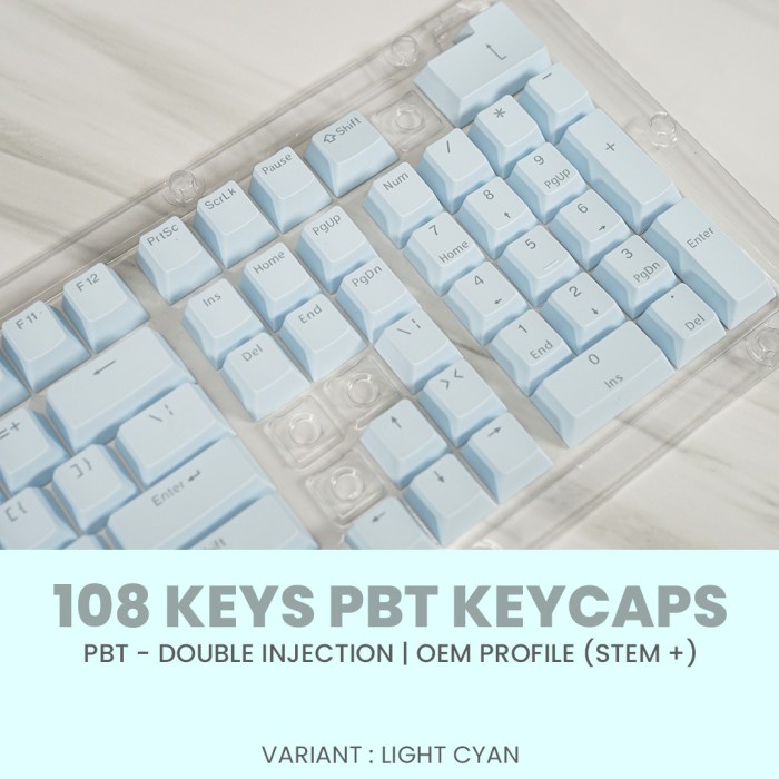 KEYCAPS PBT DOUBLE SHOT BACKLIT MECHANICAL KEYBOARD 108 KEY