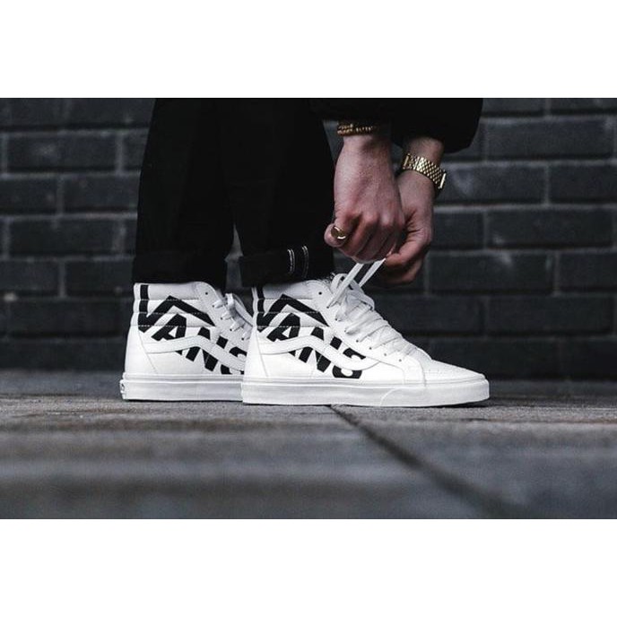Sepatu Pria - Vans SK8 Hi Reissue Big Logo White - PRM