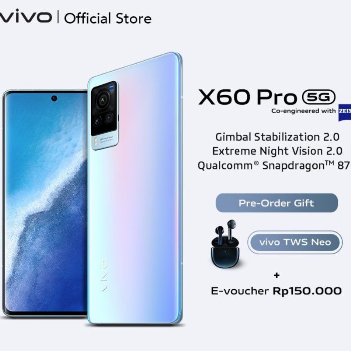 VIVO X60 PRO 5G ZEISS 12+3 /256 GB - GARANSI RESMI BY VIVO INDONESIA - VIVO X60 PRO