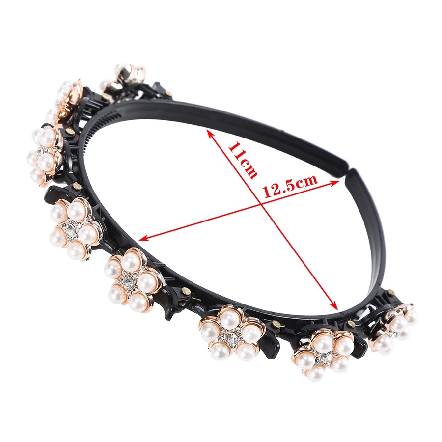 Koean New Crystal Pearl Headband Lady Plastic Flower Sweet Hairband Girl Hair Accessories