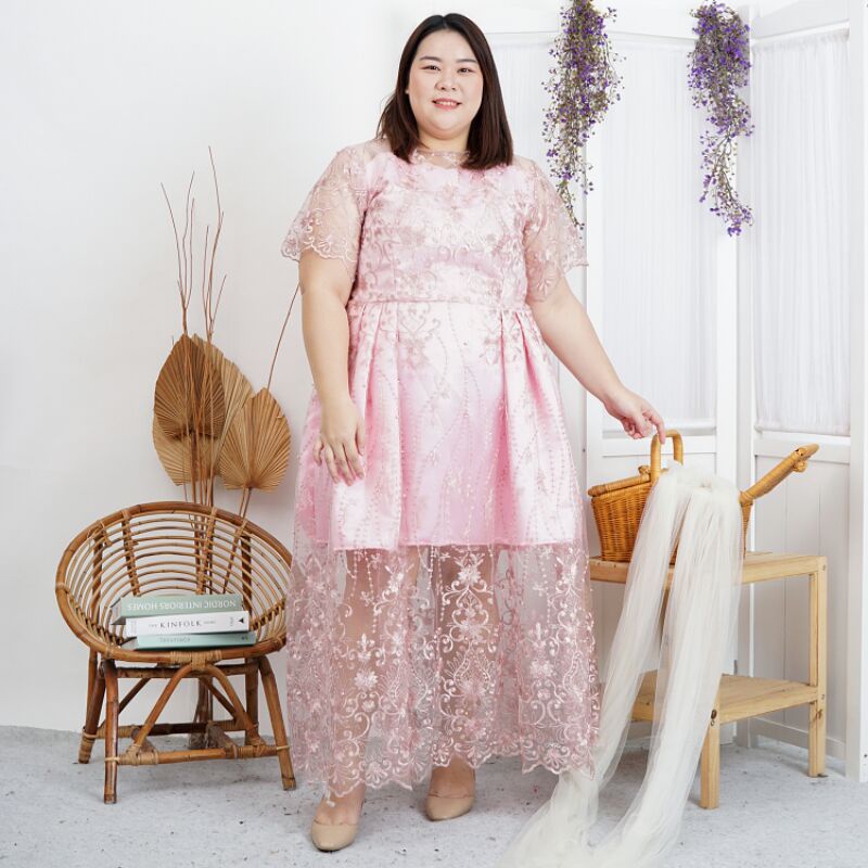 Rose Dress/Dress Pesta Bigsize/Plussize/ Dress Pesta Jumbo