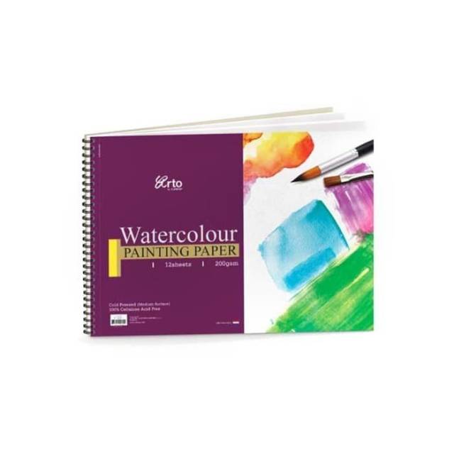 

Arto A3 Watercolour Painting Paper Spiral / 12 Sheets / 200 Gsm / Cellulose / Cold Pressed