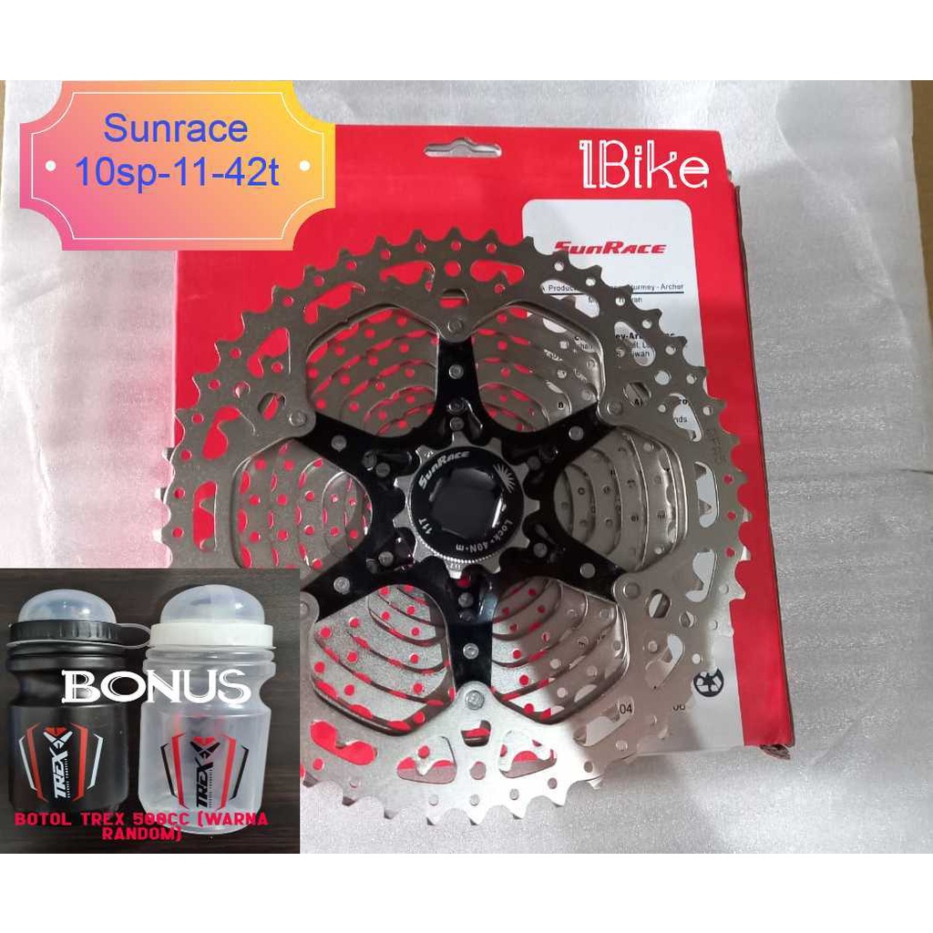 Sprocket Casset Sunrace 10 Sp 11 - 42 Csms2 Tayo Xs0 Metalic Silver