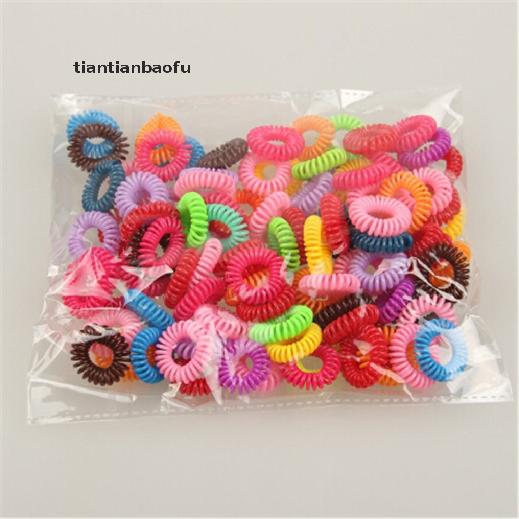 [tiantianbaofu] 10 Pcs Plastic Hair Ties Spiral Hair Ties No Crease Coil Hair Tie Ponytail Boutique