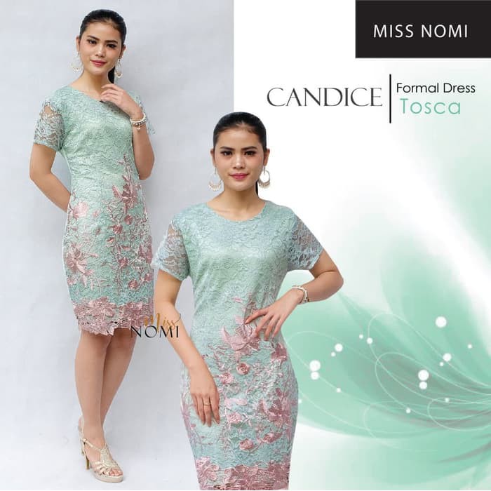 Jual Dress Pesta Brukat Dress Candice Dress Wedges Dress Natal   Putih Berkualitas