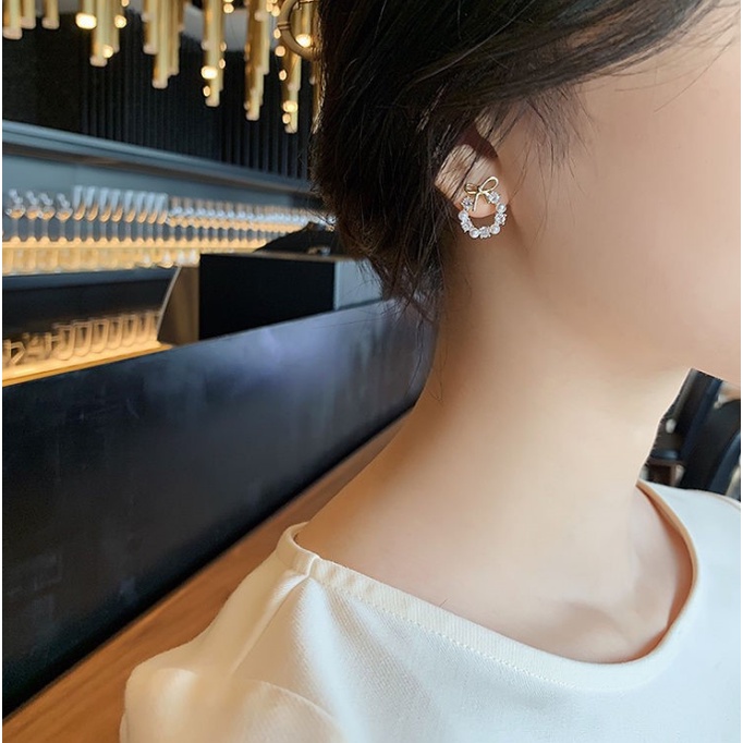 COD❤️Fashion Korea Sepasang Anting Mutiara Kecil Mini Wanita Garland Aksesoris Mode-A.one