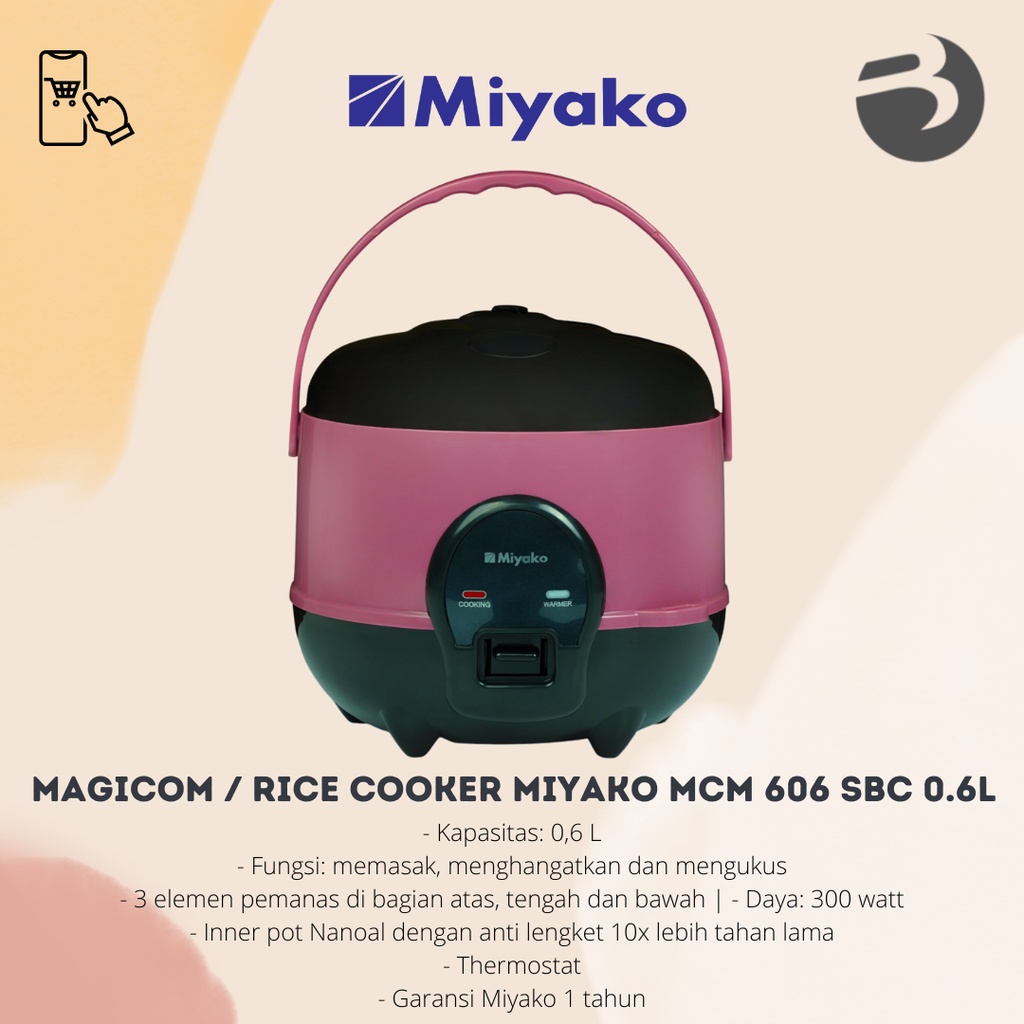 MAGICOM / RICE COOKER MIYAKO MCM 606 SBC 0.6L /  / 512SBC 1.2L