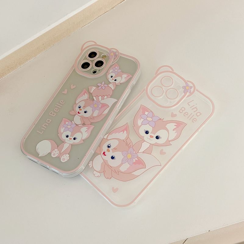 Case Motif Rubah Warna Pink Untuk IPhone 12 13 11 Pro Max X Xs Max Xr