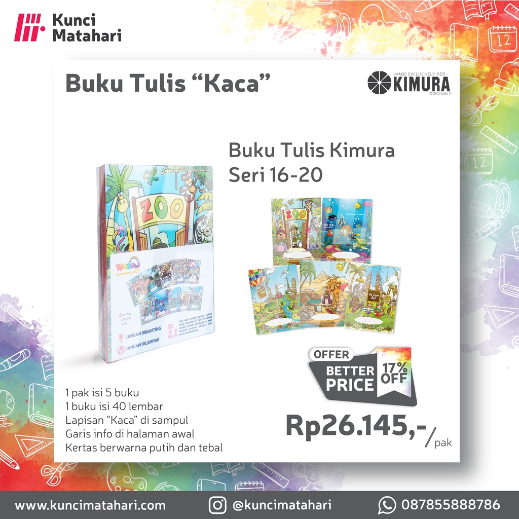 

1 Pak Buku Tulis Anak Kimura (Seri 16 - 20)