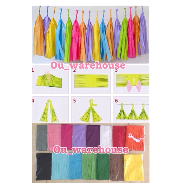 Tassel Kertas - Tassels - Tassel Hiasan Dinding - Tassels Dekorase - Paper Tassel