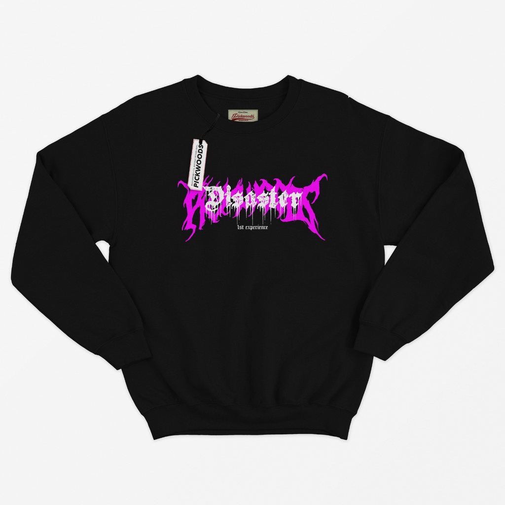 Crewneck Sweater Hitam Metal Original Pickwoods Pria Wanita Font Acak I Sweatshirt Pickwoods METAL Unisex Premium Distro