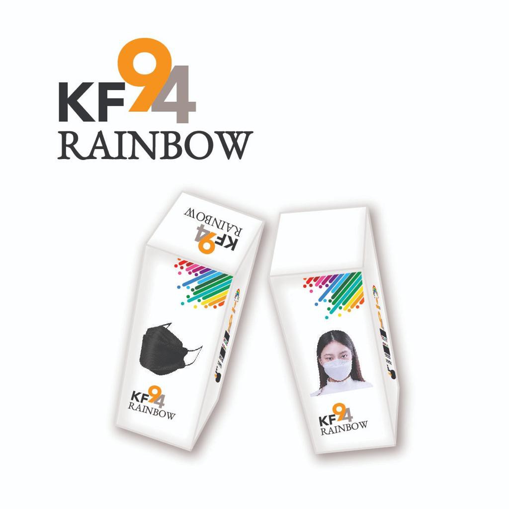 Masker Rainbow KF 94 CAREION Masker KF94 Korea 4ply CAREION Warna Warni mix  - CEWEK/COWOK