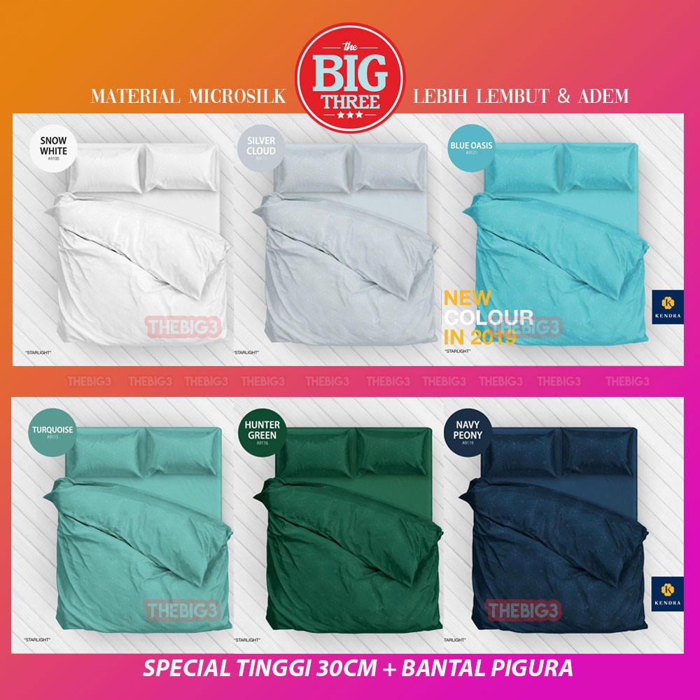 Bedcover + Sprei KENDRA POLOS 200X200 TINGGI 30 warna Red White Coklat - EXTRA SUPER KING 200 T30 BC