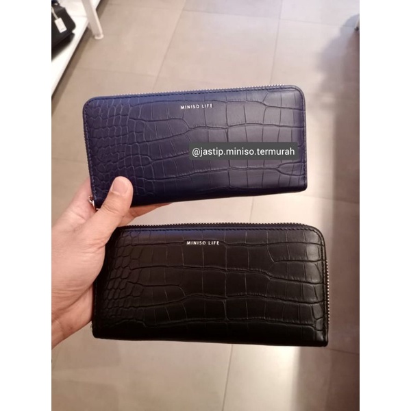 Jual Miniso Dompet Panjang Zipper Croco Print Shopee Indonesia