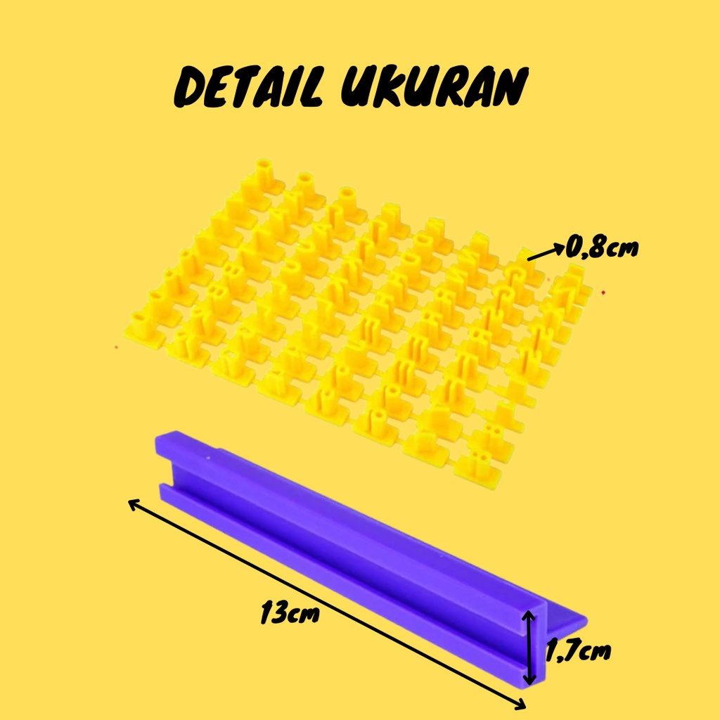 Cetakan Kue Biskuit Fondant Huruf Angka Mold Press Stamp Set