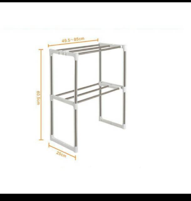 BISA COD Rak Dapur Microwave Storage Kitchen Rack Stainless Portable Rak Susun