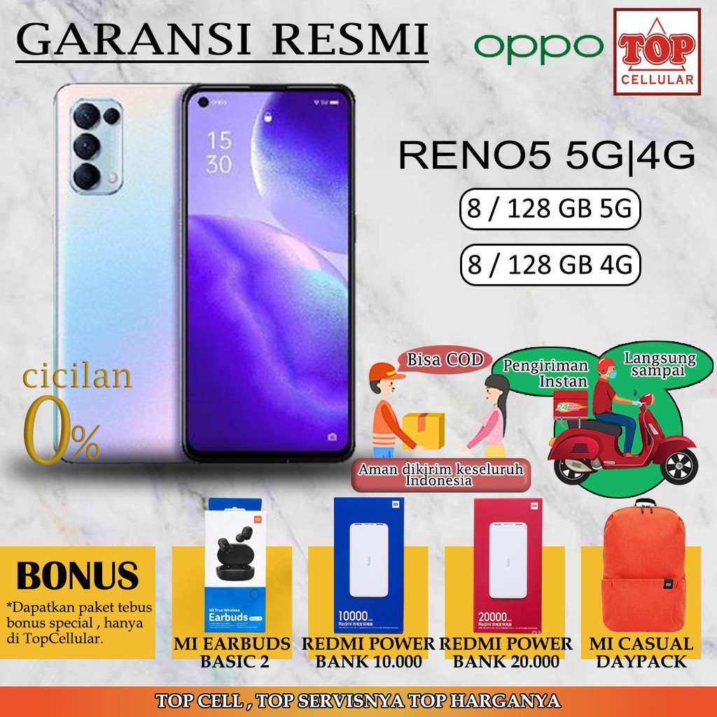 Oppo Reno 5 5G 8/128 Garansi Resmi | Shopee Indonesia