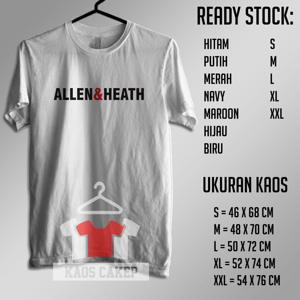Kaos Audio Allen & Heath Logo Baju Musik