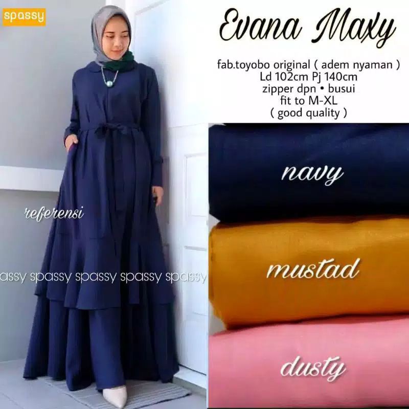 Gamis Toyobo Original Ruffle Bawah Busui Warna Ijo Botol  