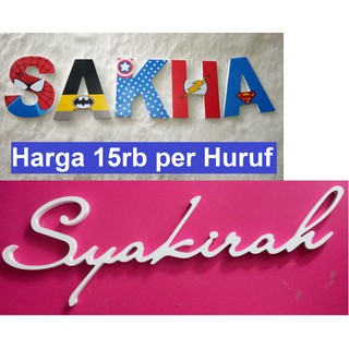 10 cm Wooden Name Wood letter huruf Kayu  Nama 