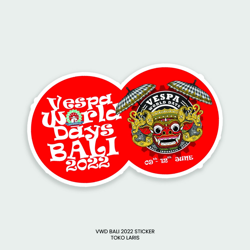 Sticker Vespa World Bali VWD 2022 Untuk Sticker Motor, Laptop, Tumblr, Helm, Case