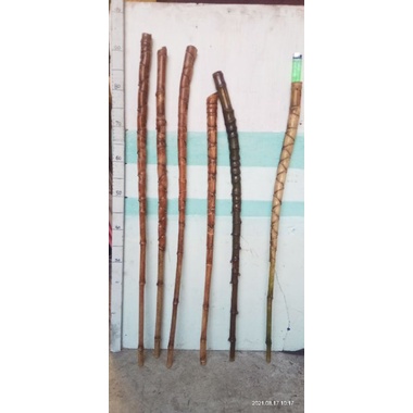 bahan tongkat teken alat bantu jalan bambu cendani