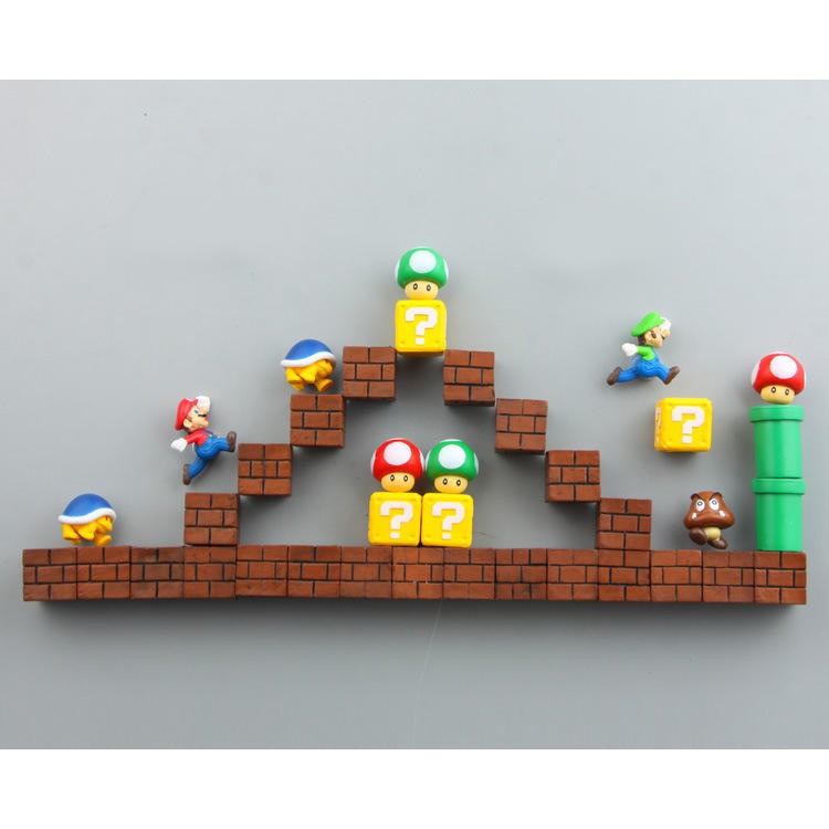 Magnet kulkas kartun karakter super mario bros miniatur lucu unik impor import surabaya