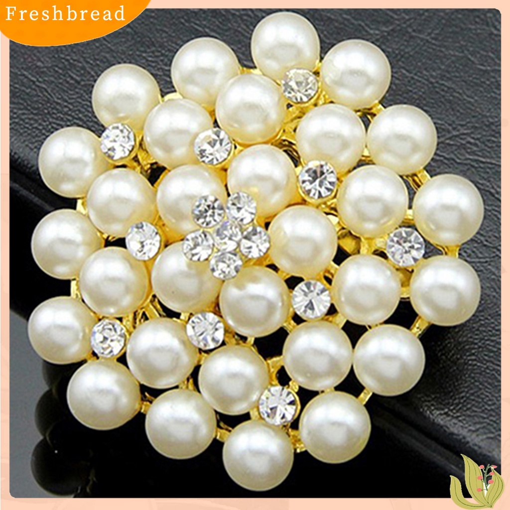 [ TERLARIS]Breastpin Elegant Easy Matching Alloy Flower Faux Pearls Women Brooch Pin for Dating