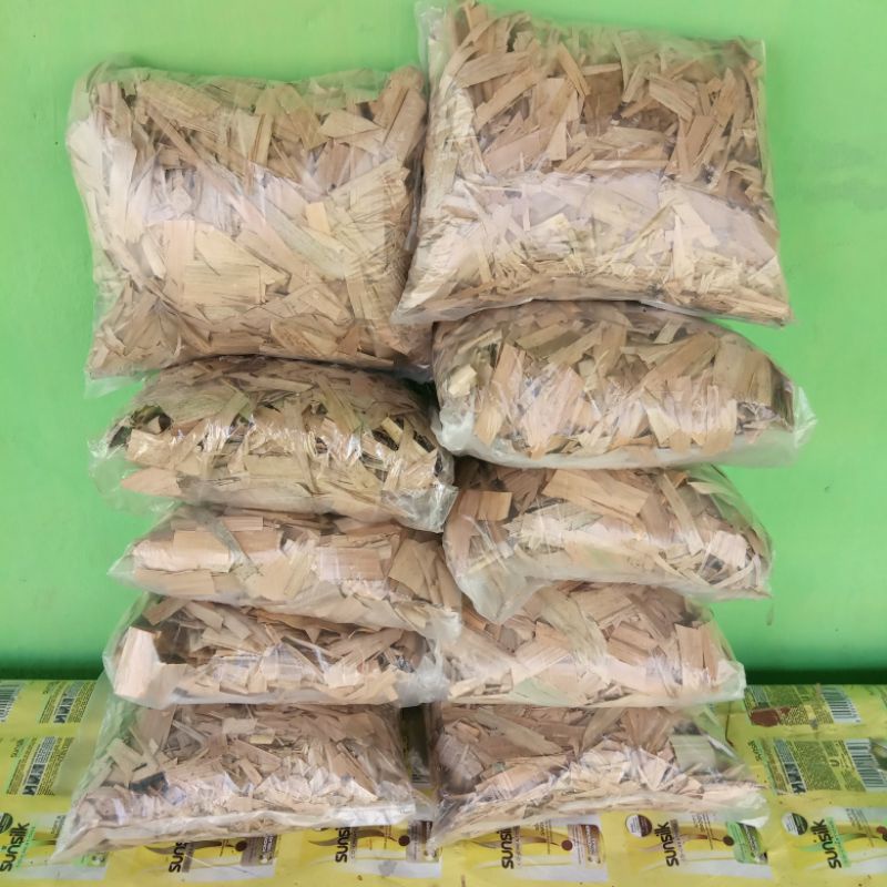 daun bambu kering cacah, humus daun bambu, kompos daun bambu