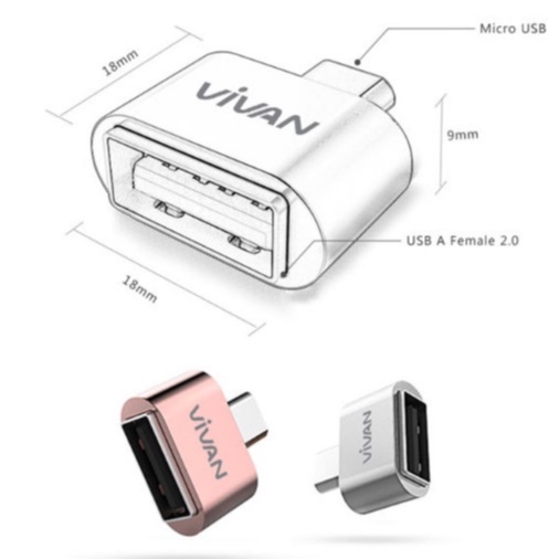 VIVAN VOC-U20 OTG MICRO USB ADAPTER WITH DATA CABLE