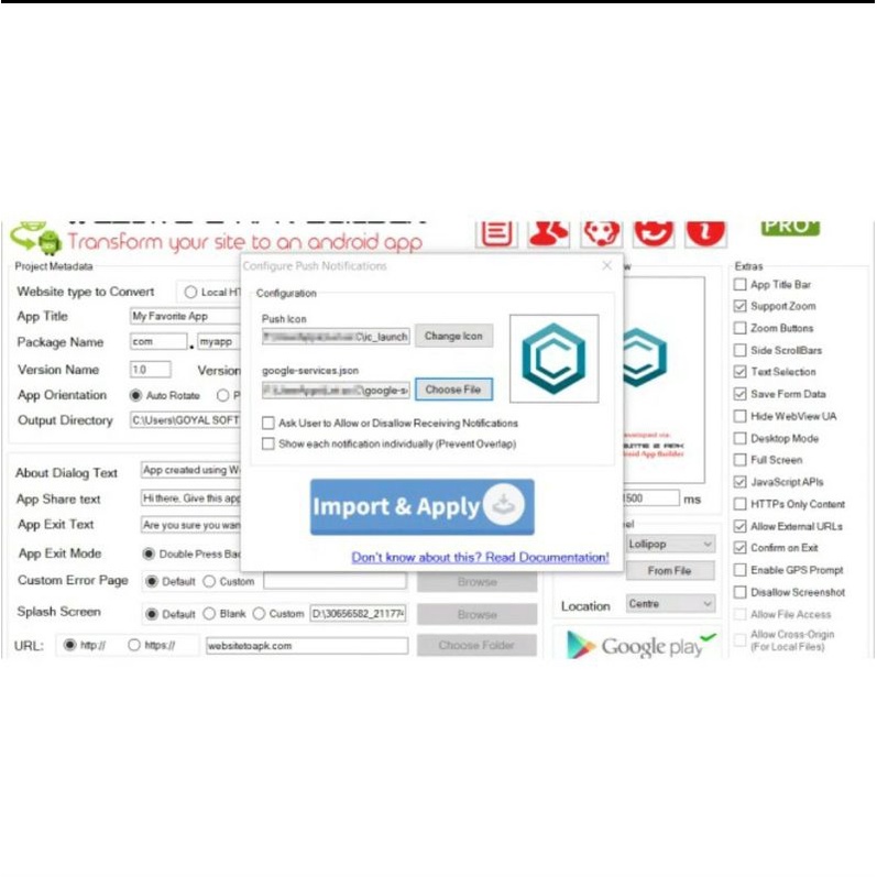 jasa ubah website jadi aplikasi dengan software ini tanpa koding langsung masukin url dan gambar ico