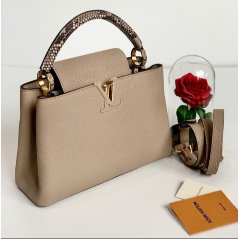 tas LV capucines togo original leather with real Putin handle 28 cm