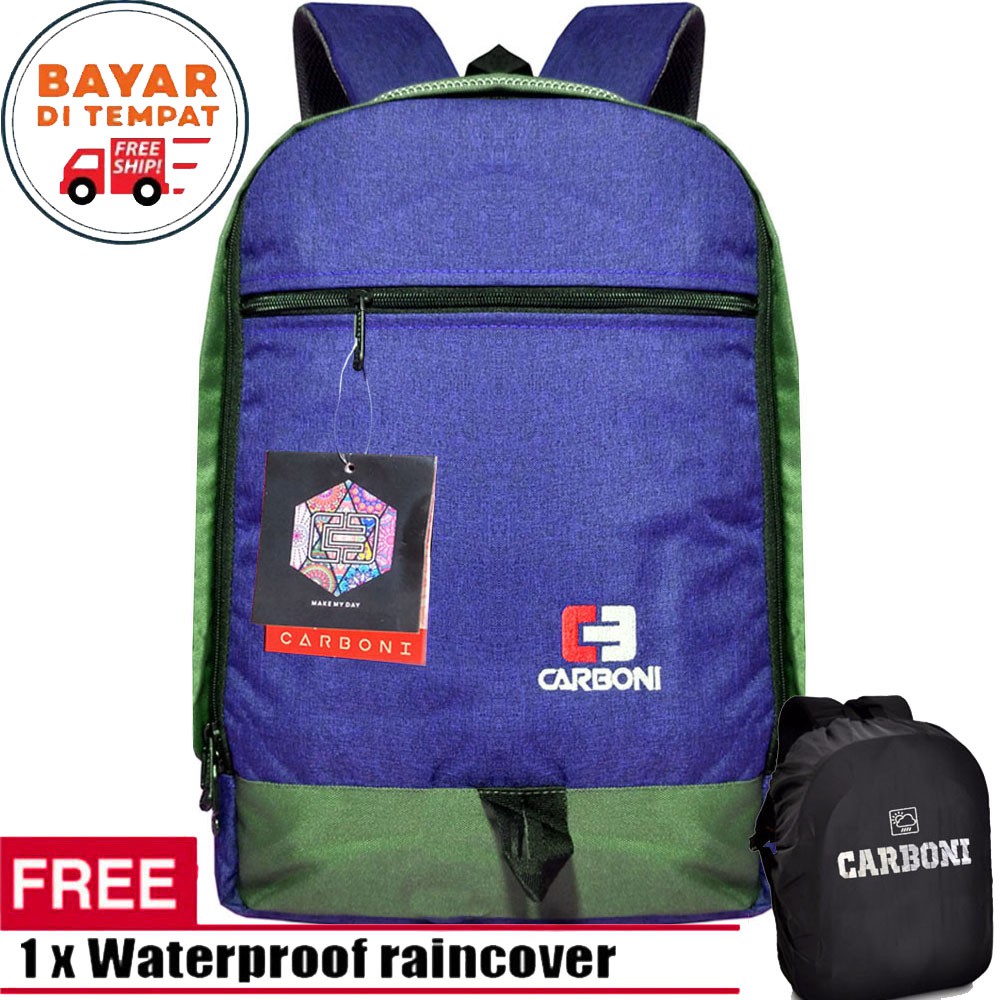 Carboni Make My Day Original Casual Backpack Tas Laptop Tas Sekolah Sistem RA00010 17 - Blue