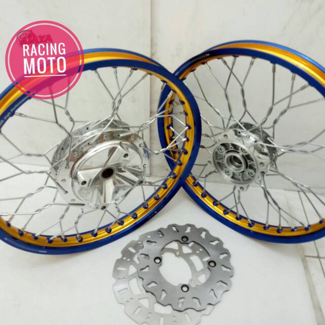 SEPAKET VELG TDR RING 17-140-TROMOL VND-JERUJI-CAKRAM-YAMAHA MX KING 150-TERUS UDAH STEL VELG KEPANG