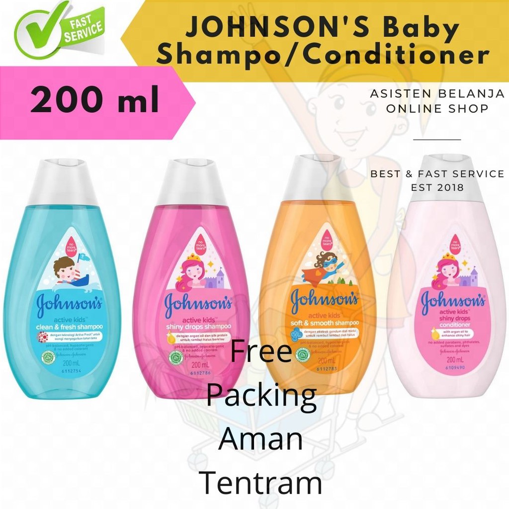 JOHNSON'S Active Kids Clean&amp;Fresh / Shiny Drops Shampo / Conditioner 200 ml 200ml Johnsons Jhonsons