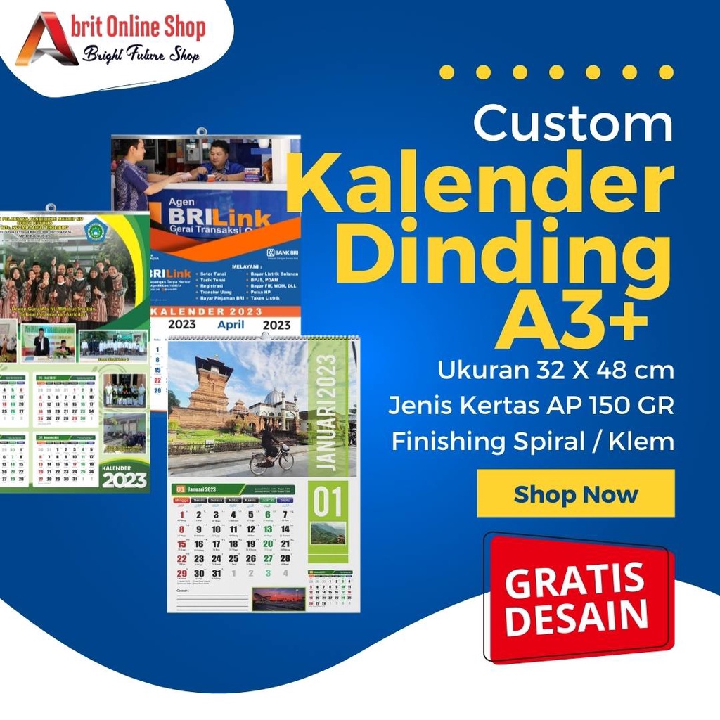 Jual KALENDER DINDING 2023 | KALENDER DINDING CUSTOM | KALENDER SEKOLAH ...