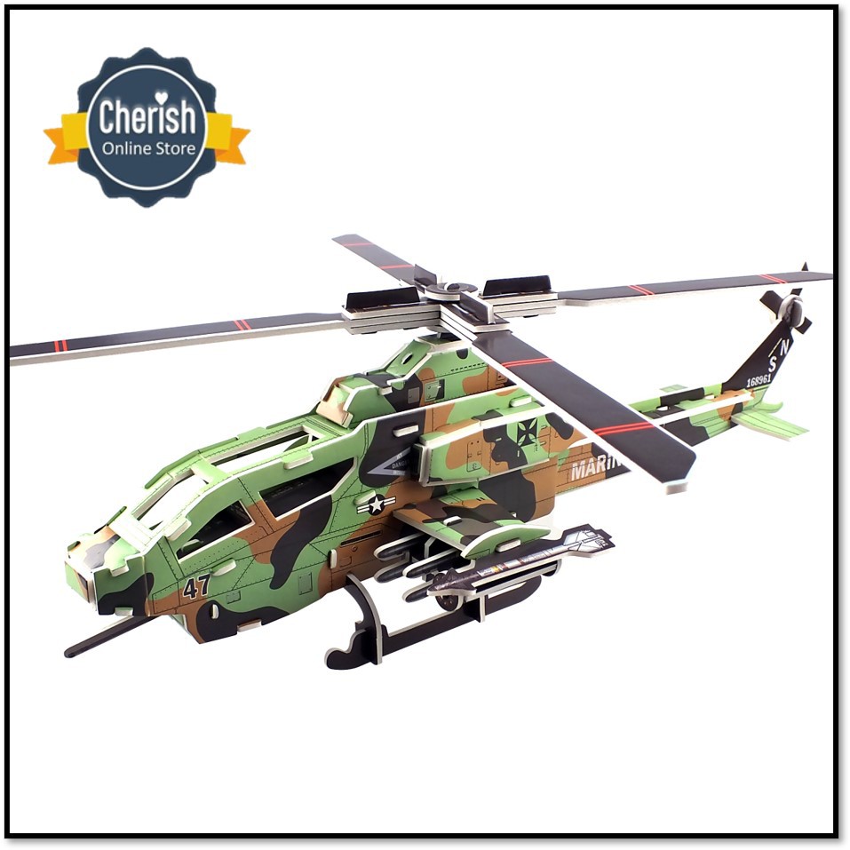 Puzzle 3D Mini | Helicopter AH-1Z Viper | Mainan Anak Sekolah 1891-M