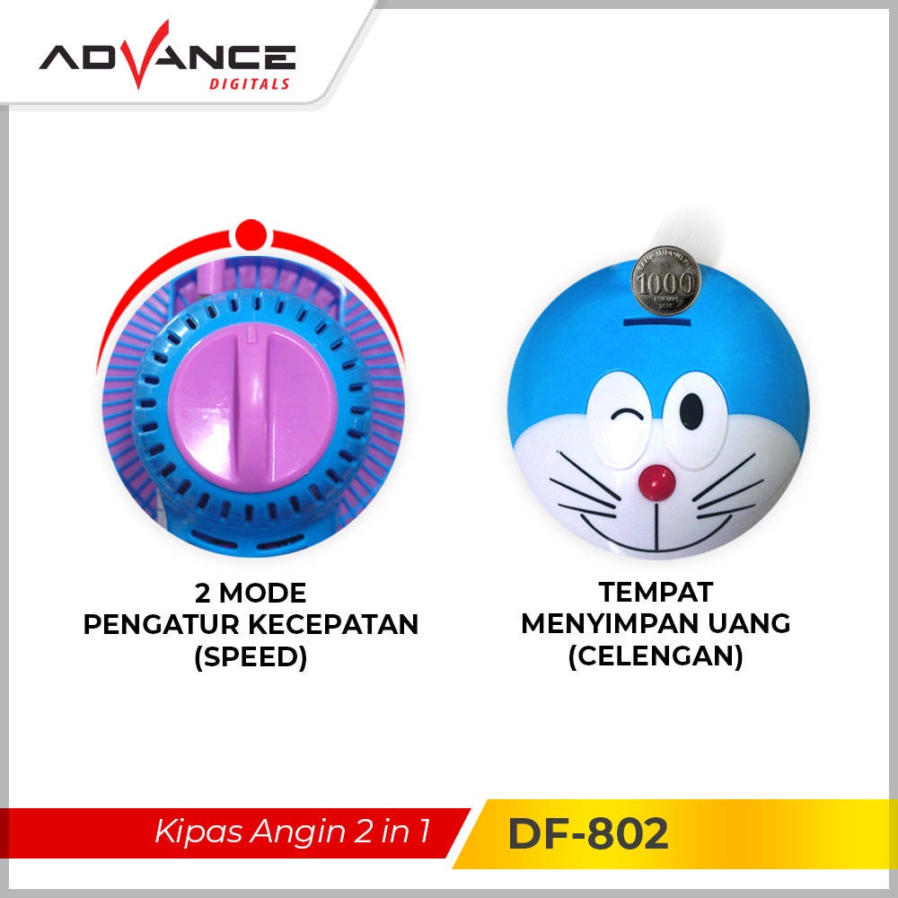 【Garansi 1 tahun】Kipas angin multifungsi 2in1 Doraemon Kipas angin mini advance