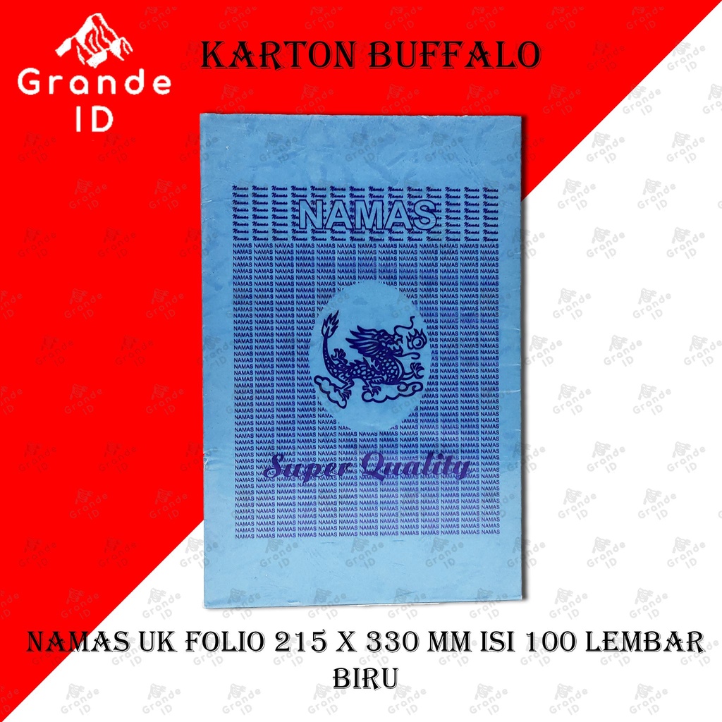 

KARTON BUFFALO NAMAS ISI 100 LEMBAR UKURAN FOLIO F4 215 X 330 MM