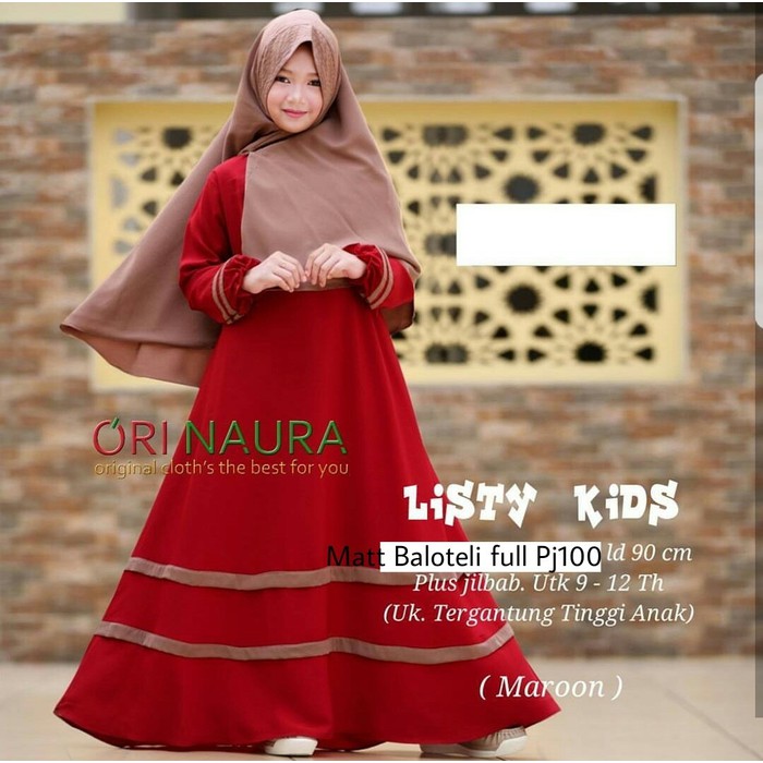 CUCI GUDANG   Gamis Anak Nibras NSA 49 / Size 7 - 11 / Usia 7 - 12 Tahun   TERLARIS