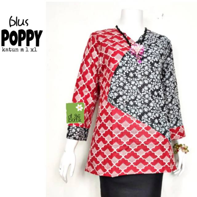 Blus sina poppy batik modetn