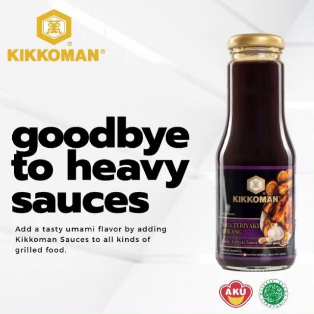 KIKKOMAN - SAUS GARLIC TERIYAKI HALAL - 300 GR (BOTOL)