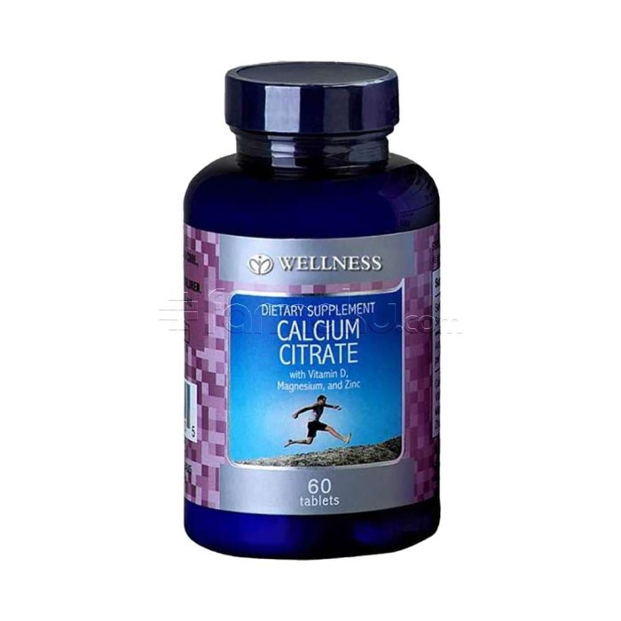 calcium- wellness calcium citrate 60's -calcium.