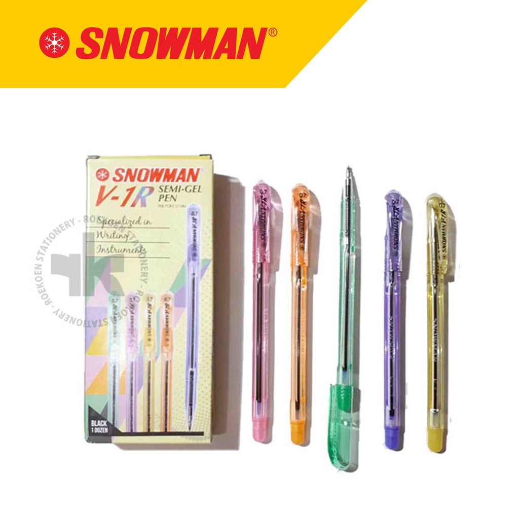 

Snowman V-1R Ballpen Semi Gel 0.7mm Fine (Rainbow Barrel) Black