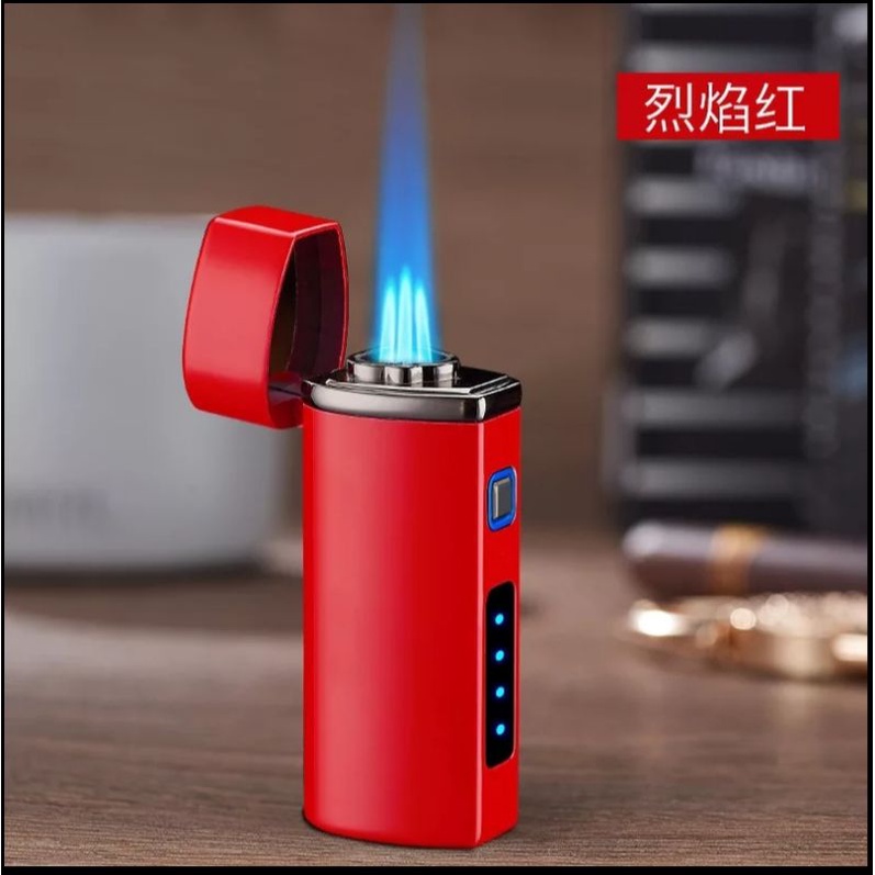 Korek api Gas LED USB Lighter 3 jet flames/Korek api keren original import