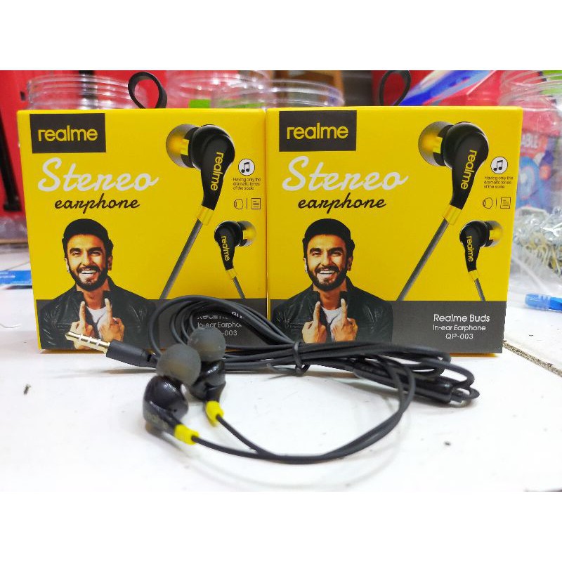 Headset Handsfree Realme Superbass - Earphone Realme Buds - QP003 QP-003 - Stereo Sound Quality