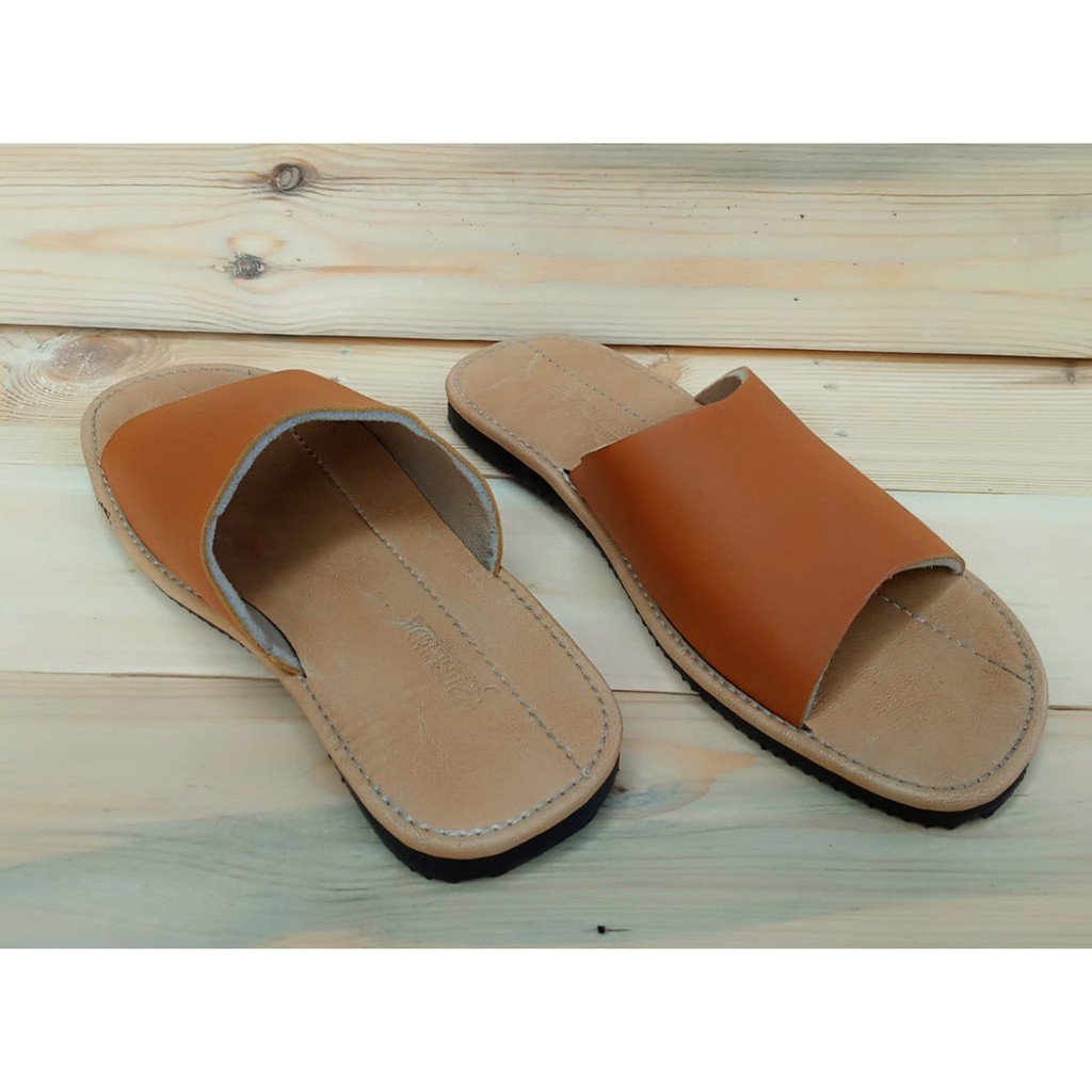 Sandal Kasual Pria Kulit Asli Rasheda Gr 49 Slide Big Size