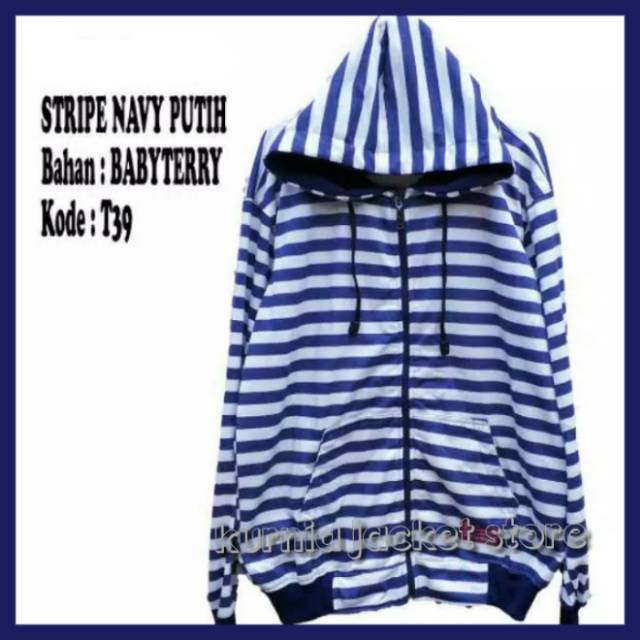 jaket pria sweater salur supreme belang hitam navi abu merah biru