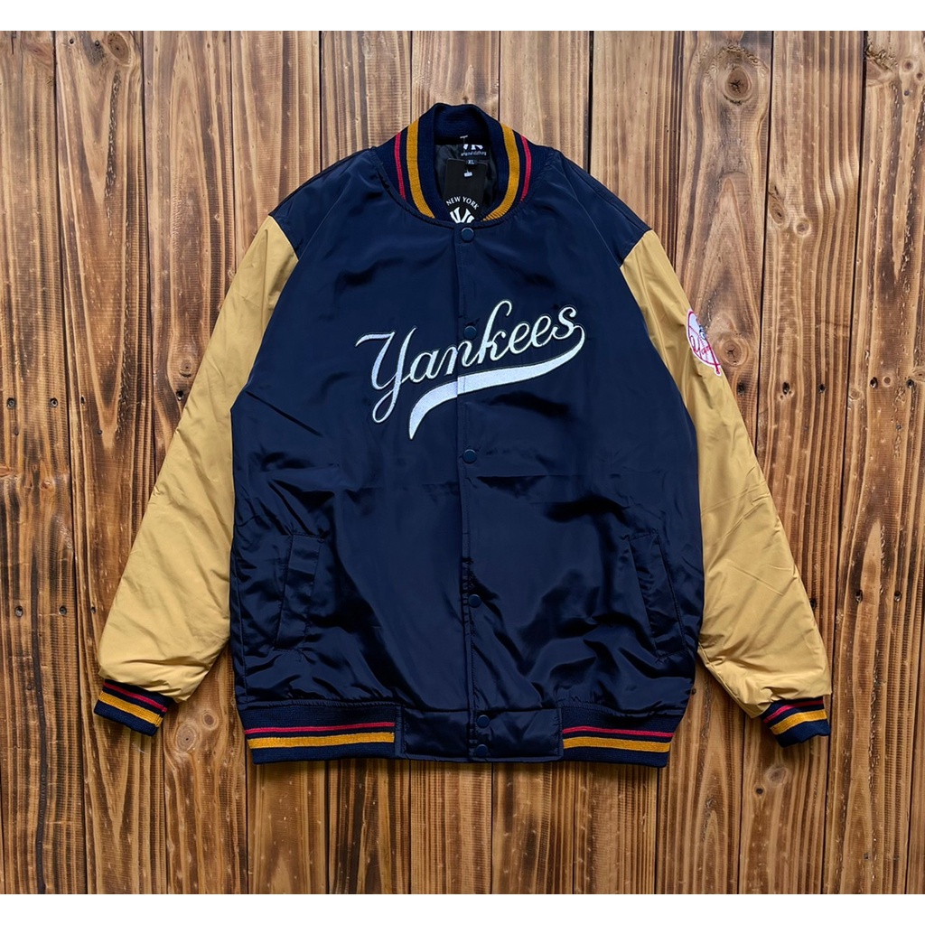VARSITY JACKET BOMBER YANKEES NEW ERA BLUE NAVY AUTHENTIC